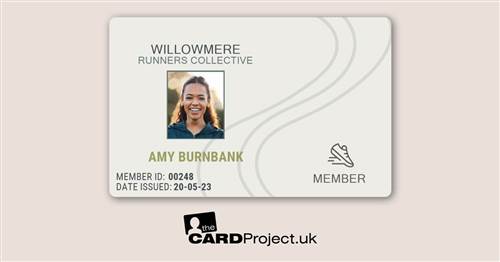 Running Club ID Card Light Tracks Design